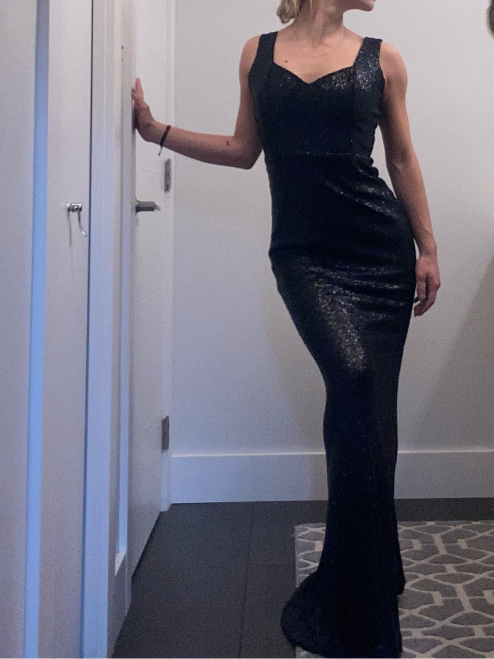 Black Sequin Evening Dress